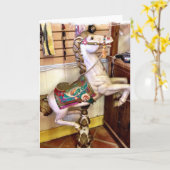 コイン式馬のグリーティングカード カード (黄色い花)