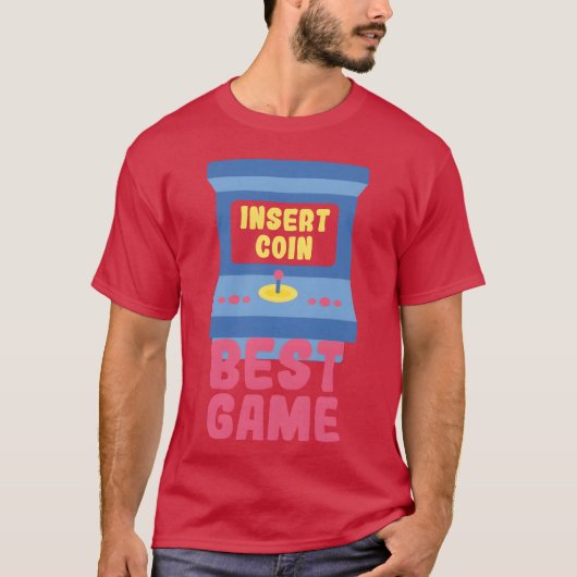 コイン投入式アーケードゲーム最高のゲーム レトロ おもしろい 少年 Tシャツ (正面)