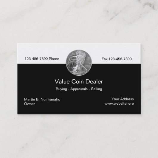 コイン販売業者名刺 名刺 (正面)
