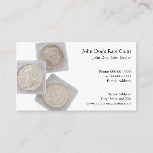 コイン販売業者名刺 名刺 (正面)