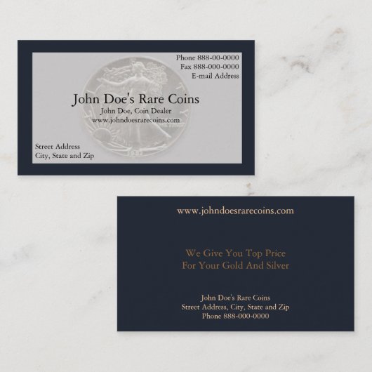 コイン・ディーラーの名刺 名刺 (正面/裏面)