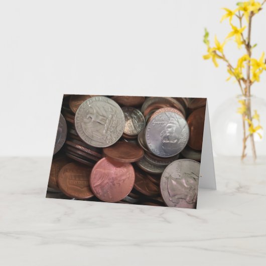 「コイン」祝賀状 カード (黄色い花)