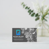 コイン | 財務紙のロゴ 名刺 (スタンド正面)