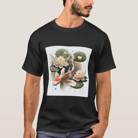 コイ万華鏡のように千変万化するパターンカラフル愛らしい魚の配列 Tシャツ (正面)