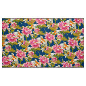 コイ日本のと花と紋を入れた模様 ファブリック (ファットクウォーター)