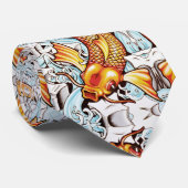 コイ日本のカーイインスパイアタトゥオフィッシュ魚釣り ネクタイ (ロール)