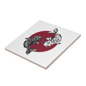 コイ日本のカープサークルレッド タイル (側面)