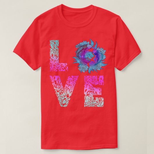 コイ日本のカープロータスヒョウ愛陰陽サク Tシャツ (デザイン正面)