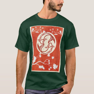 コイ日本のカープ錦鯉さくらんぼ Tシャツ
