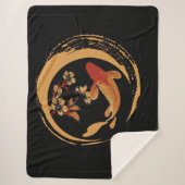 コイ日本のコープと桜さくらんぼ花 シェルパブランケット (正面)