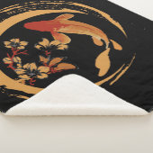 コイ日本のコープと桜さくらんぼ花 シェルパブランケット (3/4)