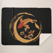 コイ日本のコープと桜さくらんぼ花 シェルパブランケット (正面(横))