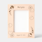 コイ日本のフィッシュウォーターリリー5x7 レーザー彫刻フレーム (正面)