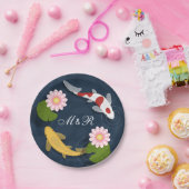 コイ日本のフィッシュモノグラムイニシャル ペーパープレート (パーティー)