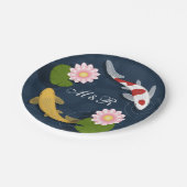 コイ日本のフィッシュモノグラムイニシャル ペーパープレート (アングル)