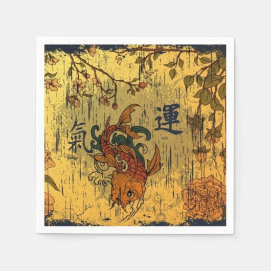 コイ日本のホワイト紙ナプキンス、標準エッジ スタンダードカクテルナプキン (正面)