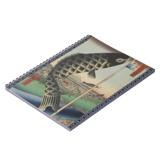 コイ日本の広重魚フェスティバル国旗 ノートブック (左側)