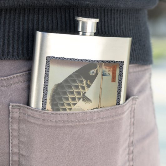 コイ日本の広重魚フェスティバル国旗 フラスク (インサイチュ)