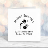 コイ日本の魚と水ゆりアーチアドレス セルフインキングスタンプ