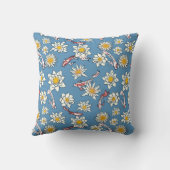 コイ日本の魚と花柄 クッション (裏面)