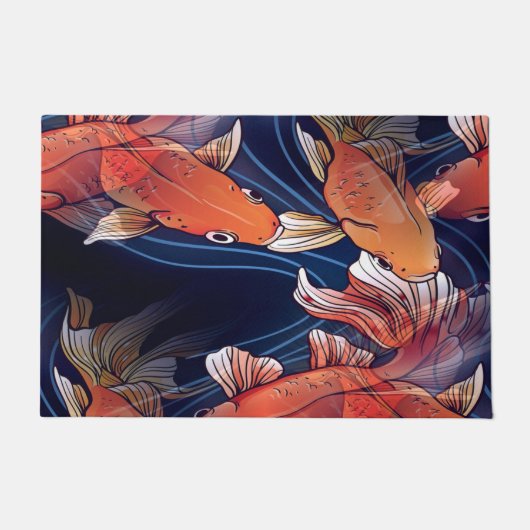 コイ日本の魚 ドアマット (正面)