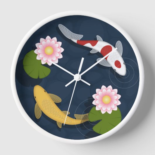 コイ日本の魚 壁時計 (正面)