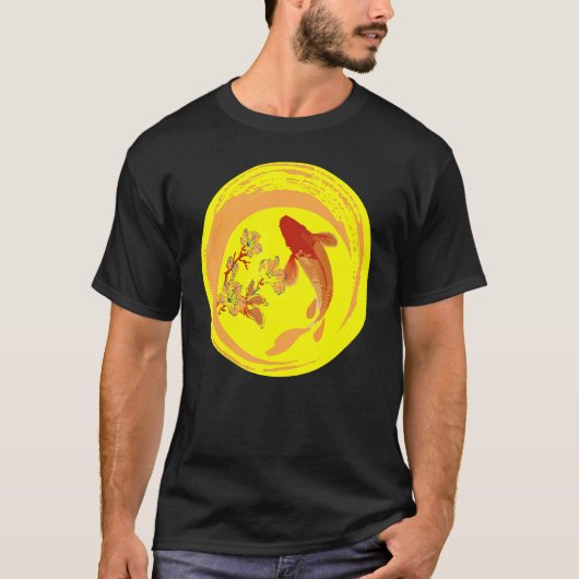 コイ日本の鯉錦鯉さくらんぼ咲き Tシャツ (正面)