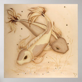コイ日本の鯉魚絵画の芸術プリント ポスター