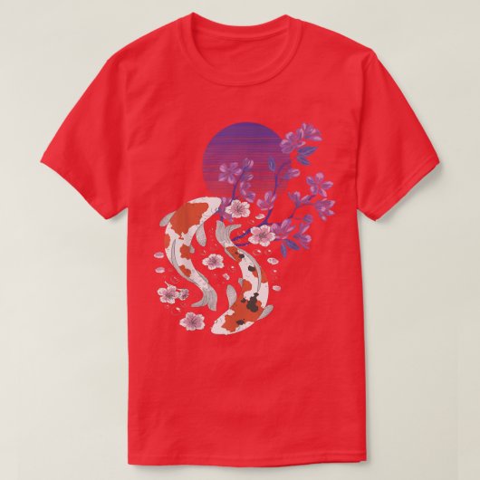 コイ桜ツリー陰陽春さくらんぼブロッサムFlo Tシャツ (デザイン正面)
