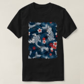 コイ桜咲く青 Tシャツ (デザイン正面)