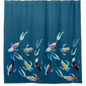 コイ水彩の魚の芸術 シャワーカーテン (正面)