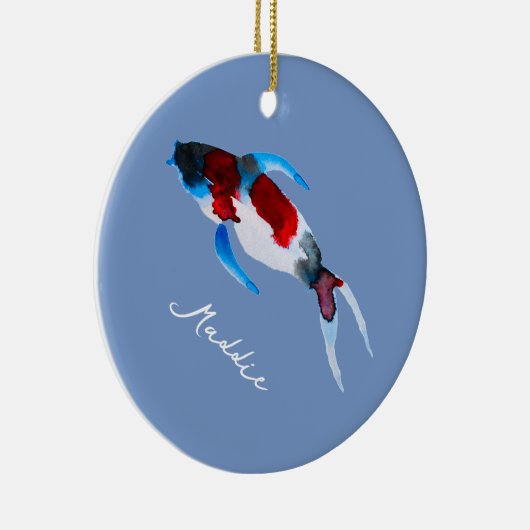 コイ水彩の魚の芸術 セラミックオーナメント (右)