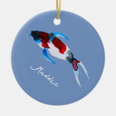 コイ水彩の魚の芸術 セラミックオーナメント (正面)