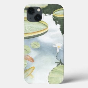 コイ池と魚とユリの反射 iPhone 13ケース