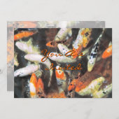 コイ池の芸術的写真 招待状 (正面/裏面)