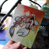 コイ池の魚のアートワーク ポストカード