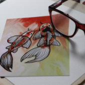 コイ池の魚のアートワーク ポストカード