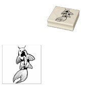 コイ池の魚のアートワーク ラバースタンプ (押印)