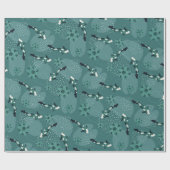 コイ池モノクロティール（緑がかった色） ラッピングペーパー (フラット)