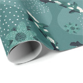 コイ池モノクロティール（緑がかった色） ラッピングペーパー (ロールコーナー)