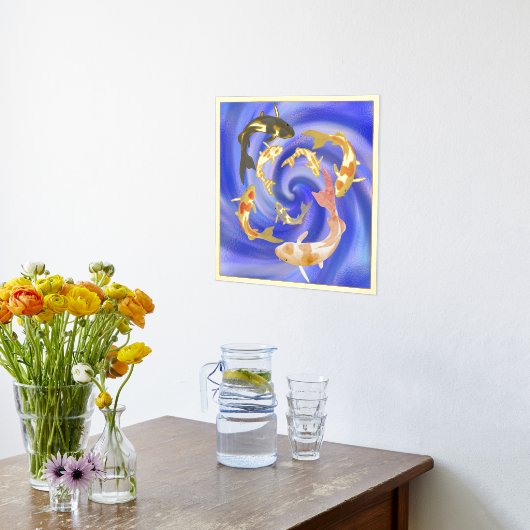 コイ池 箔ポスター (レイダウン (キッチン))