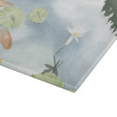 コイ池 – 魚とユリの反射 カッティングボード (角)