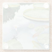 コイ池 – 魚とユリの反射 ガラスコースター (裏面)