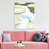 コイ池 – 魚とユリの反射 キャンバスプリント (インサイチュ (リビング))