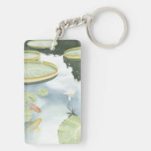 コイ池 – 魚とユリの反射 キーホルダー (裏面)