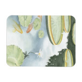 コイ池 – 魚とユリの反射 マグネット (横)