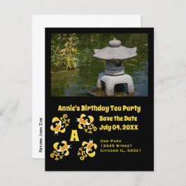 コイ漫画誕生日ティーパーティー写真 インビテーションポストカード