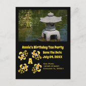 コイ漫画誕生日ティーパーティー写真 インビテーションポストカード (正面)