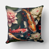 コイ王国の探索:中国の魚インスパイア クッション (裏面)