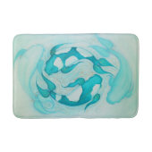 コイ絵画カープズアクアブルーカラー バスマット (正面)